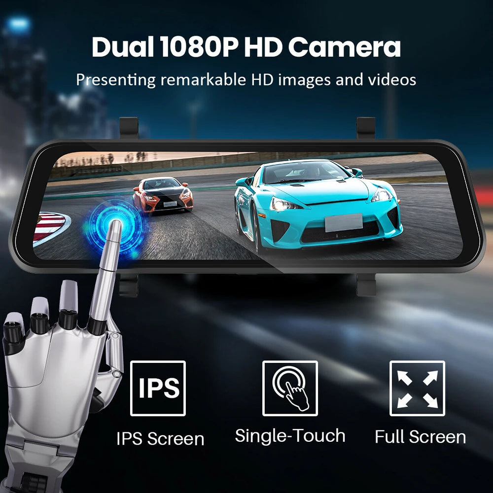 DriveSync VisionPro 9.66™ - Smart Touch Rear View Mirror Camera DVR