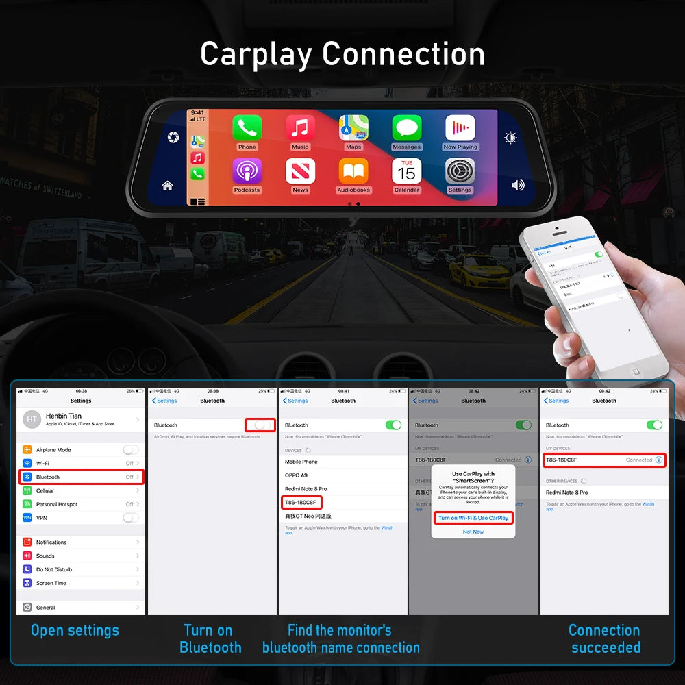 DriveSync VisionPro 9.66™ - Smart Touch Rear View Mirror Camera DVR
