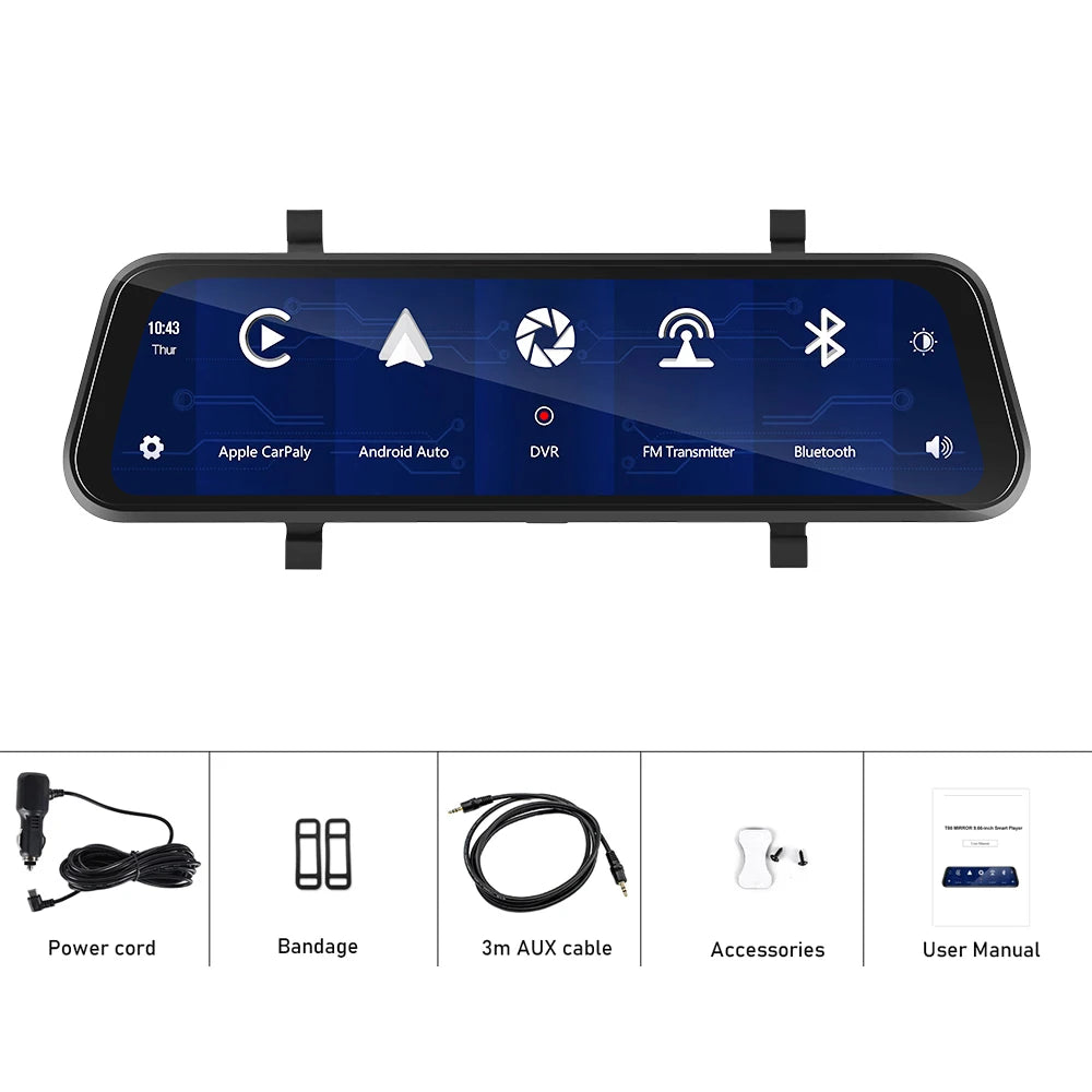 DriveSync VisionPro 9.66™ - Smart Touch Rear View Mirror Camera DVR