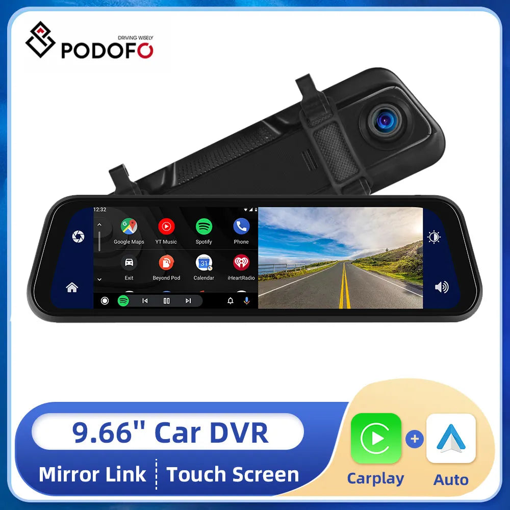 DriveSync VisionPro 9.66™ - Smart Touch Rear View Mirror Camera DVR